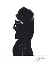 Lade das Bild in den Galerie-Viewer, Sweatshirt Hoodie: Lässiger Lutz "SIVAN - JUST A GLASS OF WINE" Print