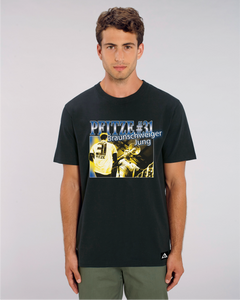 T-Shirt: Kräftiger Karl "PFITZE-BLAU" Print
