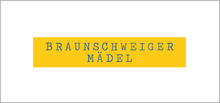 Lade das Bild in den Galerie-Viewer, Sweatshirt Hoodie: Gute Gerda &quot;BRAUNSCHWEIGER MÄDEL&quot; Block Print Gelb
